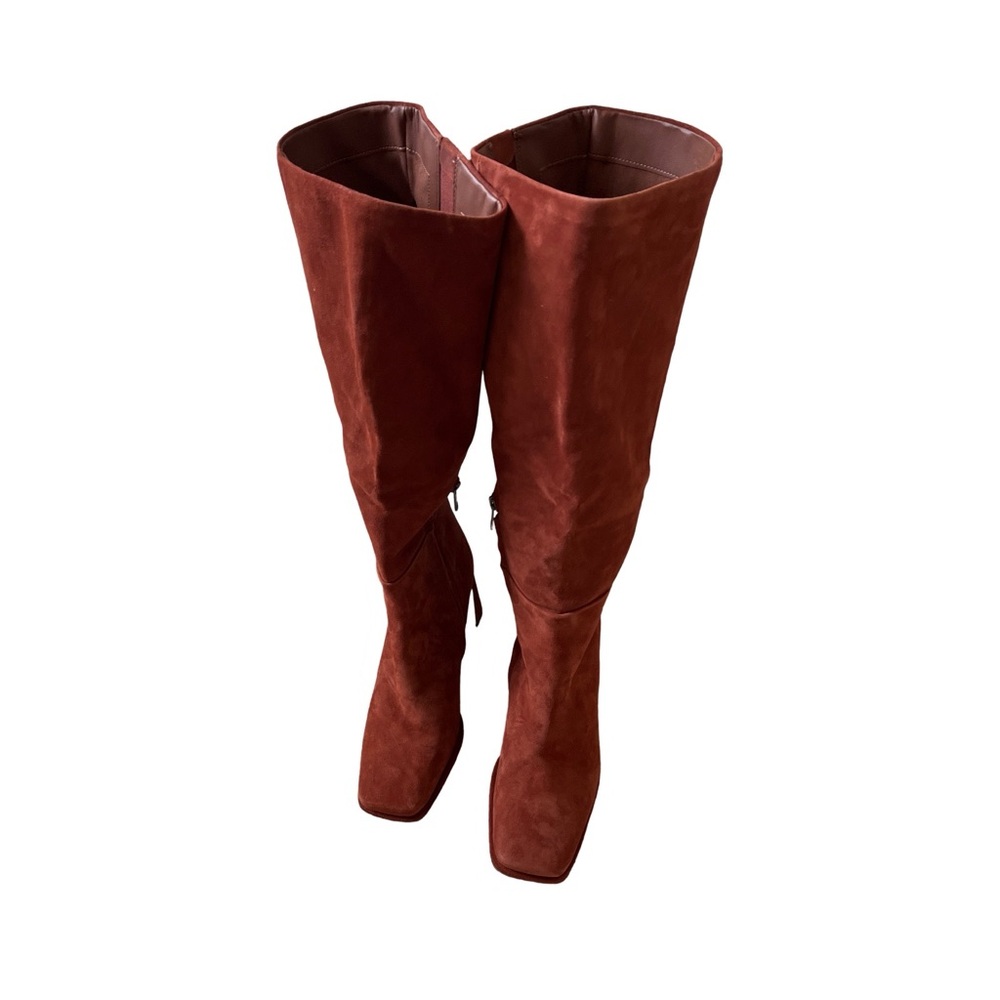 Sam Edelman Issabel Suede Knee-High Boots in Rust/Brown 9.5 NWOT - Picture 4 of 15